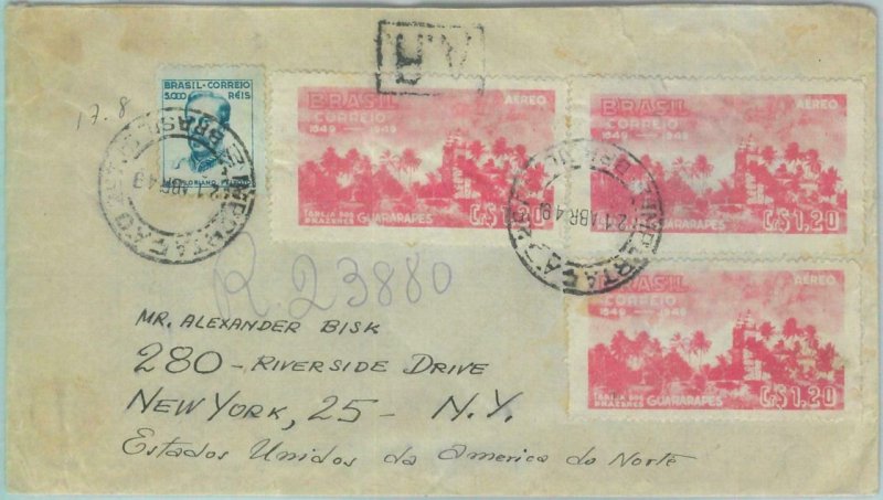 89593 - BRAZIL - POSTAL HISTORY - FANTASTIC Franking on COVER to USA  1949