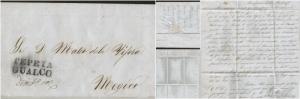 O) 1849 MEXICO, COMPLETE LETTER,  PUEBLA TEPEYAGUALCO,  PREFILATELIC COVER, XF 