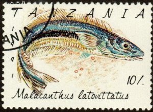 Tanzania 816 - Cto - 10sh Blue Blanquillo Fish (1991) (cv $0.50)