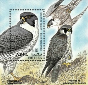 Eritrea 1997 - African Birds Falcons - Souvenir Stamp Sheet - Scott #306 - MNH