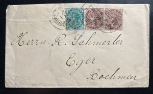 1899 Rangoon India cover To Eger Bohemia Moravia Sea Post Office