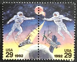 US #2631-2632 Used Pair Space Accomplishments SCV $.50