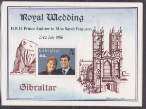 Gibraltar # 498, Royal Wedding of Prince Andrew, NH, 1/2 Cat.