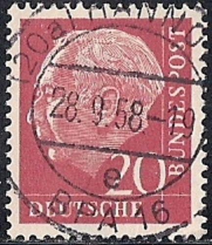 Germany #710 20pf President Theodor Heuss used XF