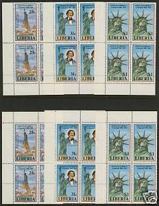 Liberia 1046-8 BL Blocks MNH Statue of Liberty