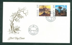 Norway. 1976 FDC. Cachet  Art Paintings, Trees.  Sc. # 683-684.