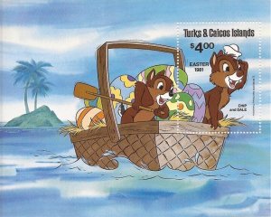 Turks & Caicos - 1981 Disney Chip & Dale - Souvenir Sheet - Scott #480