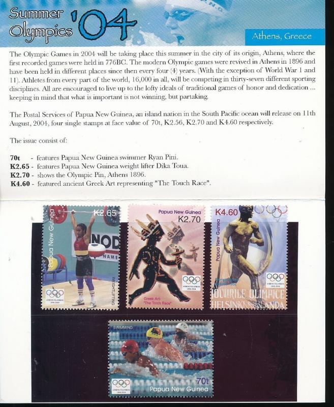 PAPUA NEW GUINEA 2004 Olympic Games Sport Pack MNH (Pap 92)