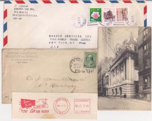 New York lot of covers & post cards Lower Manhattan interest