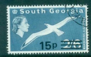 South Georgia 1971-72 QEII Definitives Surcharges 15p on 2/6d FU lot77993