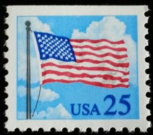 1988 25c Flag & Clouds, Booklet Single Scott 2285A Mint F/VF NH