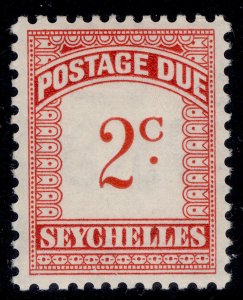 SEYCHELLES QEII SG D1, 2c scarlet & carmine, LH MINT.