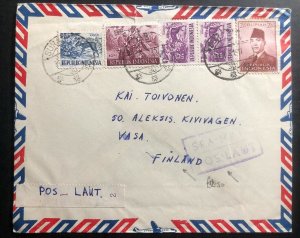 1961 Surabaya Indonesia Sea Mail cover To Vasa Finland