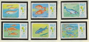 LAOS Sc 481-86 NH issue of 1983 - RIVER FISH