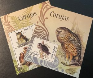 GUINEA BISSAU 2012. Owls. 1 HB x 1v + 1 HB x 4v. NHM-