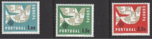 Portugal #916-8 MNH set, Europa issue CEPT emblem & stylized bird, , issued 1963