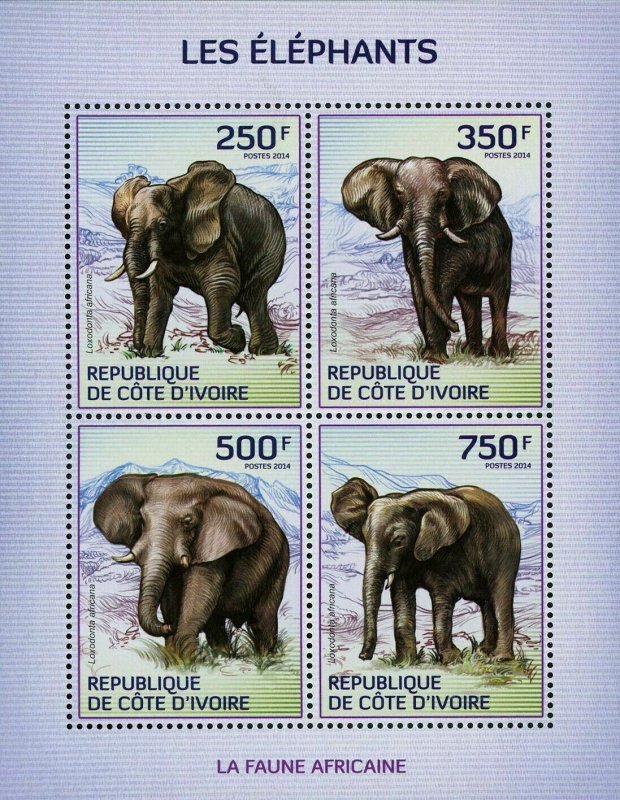 Elephant Stamp Loxodonta Africana Wild Animal S/S MNH #1609-1612