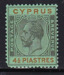 Album Treasures Cyprus  Scott # 102  4 1/2pi  George V  Mint Hinged