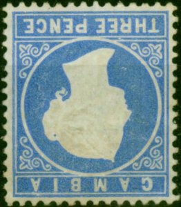 Gambia 1880 3d Pale Dull Ultramarine SG14bcw Wmk Inverted Good MM