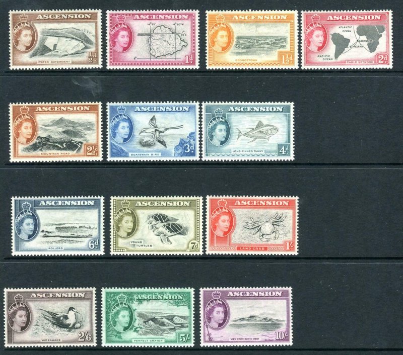 ASCENSION-1956  A mounted mint set to 10/- Sg 57-69