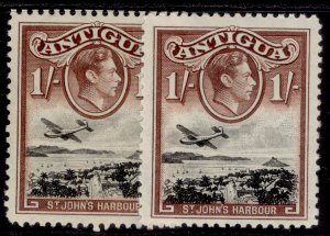 ANTIGUA GVI SG105 + 105a, 1s SHADE VARIETIES, M MINT. Cat £43.