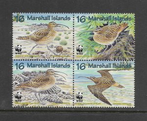 BIRDS - MARSHALL ISLANDS #638  CURLEW WWF (FORMAT 2)  MNH