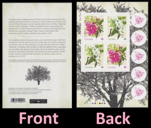 Canada Crabapple Blossoms 'P' pane (4 stamps) MNH 2021