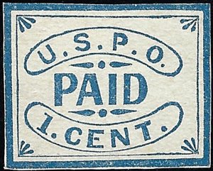 US Scott #7LB12 MN VF 1 Cent 1850-1852 USPO Carriers Stamp CV 400.00