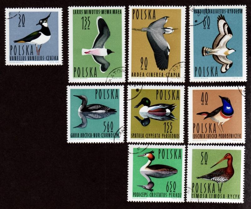 Poland # 1231-1239 Birds CTO NH!