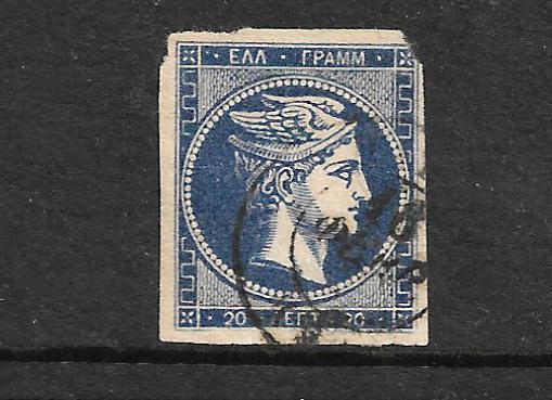 GREECE 1861 20L HERMES  FU  IMPERF  SG 4b