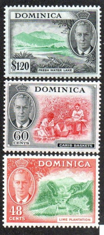 Dominica 133-135 Mint hinged. Short set