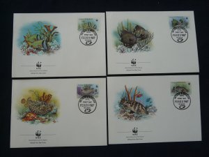 WWF fish set of 4 FDC Antigua & Barbuda 1987 (-50% for 10 sets or more)