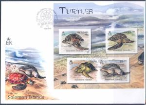 SOLOMON ISLANDS 2012 TURTLES  SHEET FDC