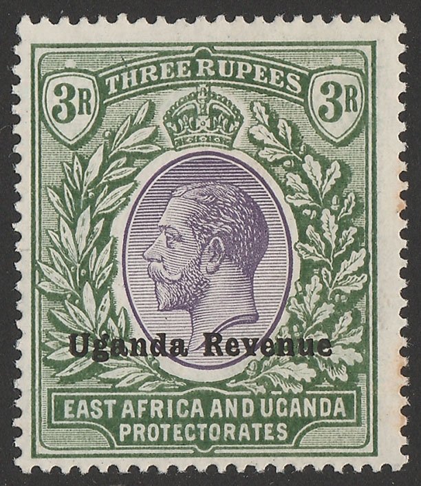 UGANDA 1912 'Uganda Revenue' on KGV 3R wmk mult crown. MNH **. Very rare mint. 