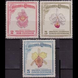 COLOMBIA 1947 - Scott# 547-9 Orchids 2-5c NH