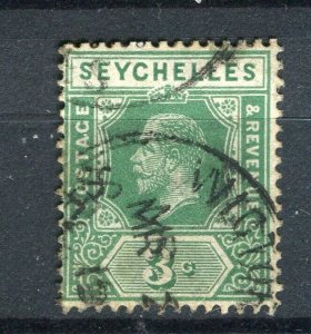 SEYCHELLES; 1917 early GV issue fine used Shade of 3c. value
