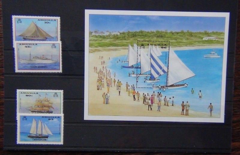 Anguilla 1986 Christmas Ships set & Miniature Sheet MNH 