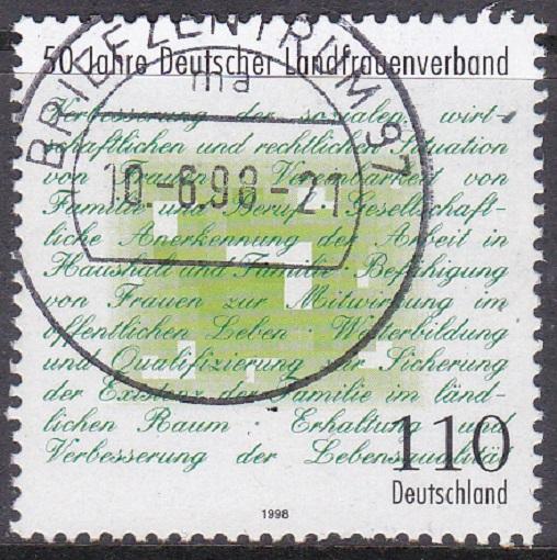 Germany  SC #2003 Stamp 1998 German Agriculture Womens Society - Used