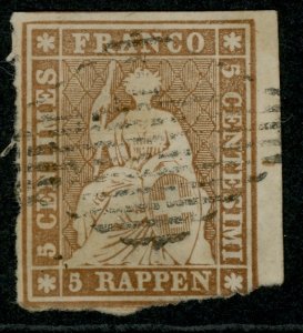 Switzerland 24 Zst. 22C Strubel nice margins except bottom right, sheet margi...