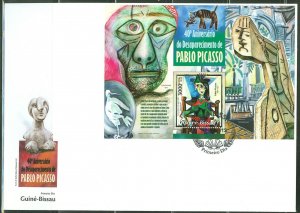 GUINEA BISSAU 2013 120th MEMORIAL  ANNIVERSARY OF PABLO PICASSO S/SHEET FDC