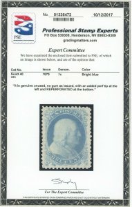 US Stamp #40 Franklin 1c - PSE Cert - Mint NGAI - SMQ $600.00 