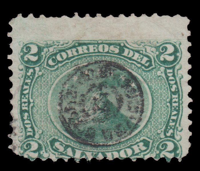 EL SALVADOR STAMP 1874 SCOTT # 7. SCV: $30.00. USED