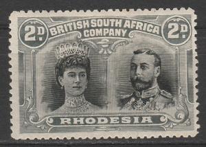 RHODESIA 1910 KGV DOUBLE HEAD 2D PERF 14 