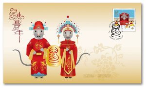 2020 = RAT = LUNAR NEW YEAR = CHINESE ZODIAC = FDC, OFDC CANADA