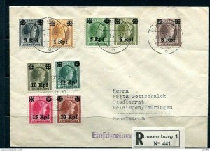 Luxembourg  German Occ. 1941 WWII Register Cover Meiningen 10758