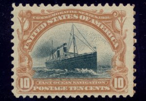 US 299 10c 1901 Pan American Exposition Fast Ocean Navigation F-VF unused OG DG