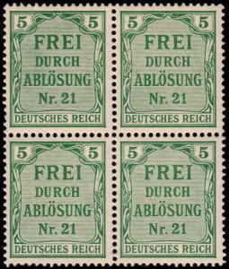 ✔️ GERMANY REICH 1903 - OFFICIAL / SERVICE BLOCK/4 - MI. 3 ** MNH OG [DM003B]
