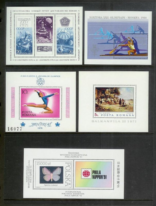 WORLDWIDE (190) Souvenir Sheets & Mini-Sheets ALL Mint Never Hinged