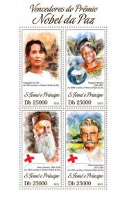 SAO TOME E PRINCIPE 2013 SHEET NOBEL PEACE PRIZE SCHWEITZER RED CROSS st13413a