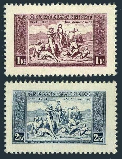 Czechoslovakia 200b-201b,MNH.Mi 330x-331x. National Anthem,100,1934.Pastoral.